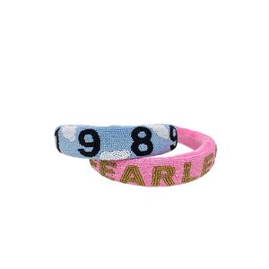 Beaded <b>Headband</b> Trendy Designer Swiftie Hoop Hand Beaded and Jeweled Holiday Hair Accessories <b>for</b> <b>Women</b> Manufacturer in India - Product Image 3