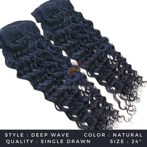 Vente en gros de produits Extensions de cheveux à double trame Machine Extensions de cheveux humains vierges Remy Bundles de cheveux Deep Wave - Product Image 4