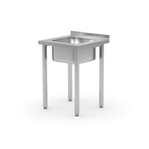 Table d'évier de cuisine moderne 600x600x(H)850mm, design central, fabriquée par HENDI - Product Image 1