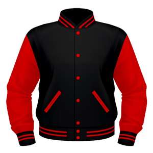 Chaqueta universitaria de lana + cuero personalizable, chaqueta universitaria de béisbol a prueba de viento de estilo americano de talla grande de alta calidad para hombres - Product Image 1