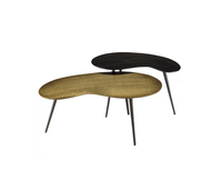 Meubles décoratifs à 2 niveaux Bureau de salon en bois et en métal Vaisselle Table basse Fabricant en gros Exportateur