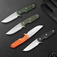 Couteau de chasse à lame fixe en acier 5CR15 avec manche G10 et étui pour la randonnée, la pêche et les activités de plein air