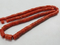 Perles de corail rouge italien naturel, lisses et polies, en forme de pièce de monnaie, 4-5mm, entretoises, pierres en vrac, brin de 8 pouces, tierce qualité