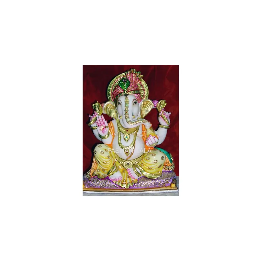 Wit Marmer De Indiase God Ganesh Ji Standbeeld Handgemaakt Marmeren Beeld Gebruik Voor Aanbidding In Huis En Winkel Decoratie