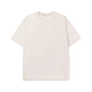 T-shirt en coton pur lavé vintage, motif gratuit, col rond, manches courtes, mode féminine, décontracté, confortable, respirant - Product Image 3