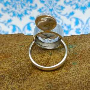 2024 New <b>Crystal</b> Design Clear Faceted Natural Gemstone <b>Ring</b> with Diamond 925 Sterling Silver Latest Sale - Product Image 4