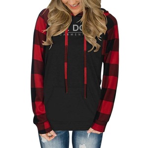 Nueva moda mujer de gran tamaño 100% algodón bloque Sudadera con capucha invierno peso pesado polar con bordado Rhinestone Logo impreso diseño - Product Image 2