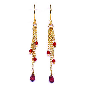 À la mode 925 en argent Sterling plaqué or bijoux multi couleur pierres précieuses femmes portent boucle d'oreille suspendue - Product Image 1