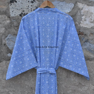 Vente en gros kaftan en coton imprimé à la main kaftan de plage en coton imprimé en bloc de meilleure qualité kimono imprimé en bloc - Product Image 5
