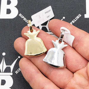 Colgante de bolsa de dinero estilo Hip Hop más Popular, colgante de Plata de Ley 925 con diamante de moissanita redondo y colgante de corte Baguette - Product Image 6