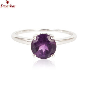 แหวนเงินแท้925สเตอริงพลอยบุษราคัมสีฟ้าแบบเรียบง่ายเครื่องประดับเงินแบบเรียบง่ายของขวัญสำหรับนิ้วละเอียด - Product Image 4