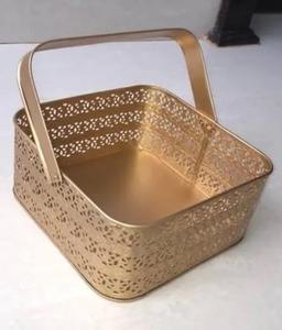 Panier en fil métallique doré pour la cuisine, les fruits et les boissons domestiques Panier de rangement en métal Conteneur Panier de haute qualité - Product Image 6