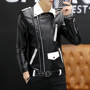 Nueva ropa de calle para hombre, chaquetas de cuero para motocicleta, sombrero desmontable para hombre, chaquetas de cuero con capucha, abrigos de cuero informales de camuflaje 4XL - Product Image 4