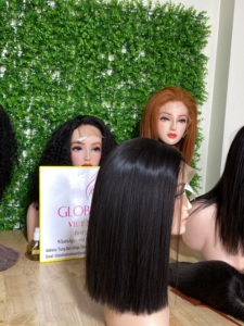 Peluca de encaje Frontal de estilo vietnamita, pelo Natural con corte Bob negro, 100% humano, corte Bob corto - Product Image 4