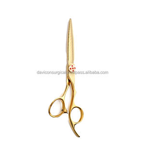 Ciseaux de coiffure en acier inoxydable de couleur or, outil de barbier, dépressoir - Product Image 3