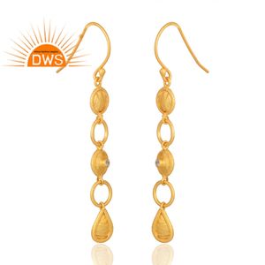 Superventas 925 plata esterlina 18K chapado en oro Natural Cz piedra preciosa pendiente Demi joyería fina fabricante - Product Image 3