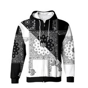 Venta al por mayor personalizado sublimación impresa personalizado impreso sudaderas con capucha Zip diseños de algodón para sudaderas unisex - Product Image 4