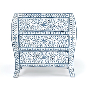 Handmade Indian Mother of Pearl Drawer <b>Chest</b> Inlaid <b>Wooden</b> Cabinet for Living Room, Bedroom & Office - Product Image 5