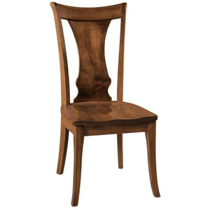 Solid Wood Dining <b>Chair</b> With Curved <b>Ladder</b> Back Design Hand-Crafted Rustic Farmhouse Kitchen Side <b>Chair</b> In Walnut Finish - Product Image 1