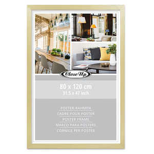 Cadre en verre pour affiche, hêtre clair, 80 x 120 cm, affichage élégant et stylé, format affiche - Product Image 1