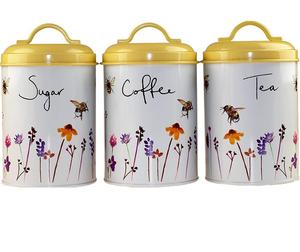 Juego de 3 botes de Metal personalizados, bote hermético, contenedor de almacenamiento de alimentos, té, café - Product Image 1