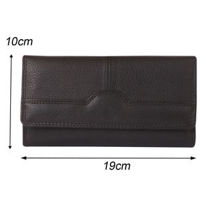 Cartera larga de piel para mujer con forro de poliéster y cierre de botón - Product Image 4