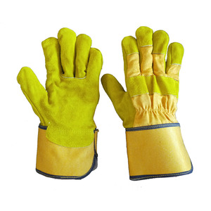 Invierno canadiense Beige vaca Split cuero aparejo uso General resistente construcción conductor seguridad trabajo guantes de trabajo proveedores - Product Image 4