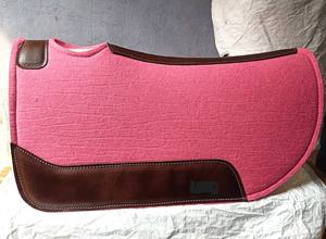 Almohadillas de sillín occidentales de fieltro de lana de Nueva Zelanda rosa claro de 1 \ "Diseño de falda redonda de alta calidad para montar a caballo al por mayor - Product Image 2