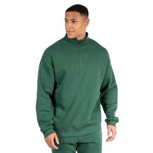 Sudaderas de alta calidad para hombre con cuello alto y cremallera de un cuarto, transpirables, de media cremallera, de corte holgado y hombros caídos. - Product Image 1