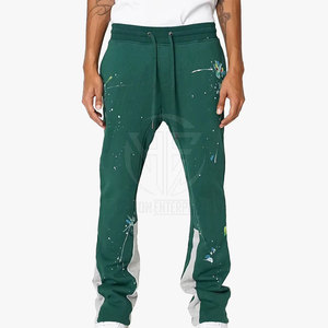 Soft Touch Casual <b>Trousers</b> Breathable Material <b>Elastic</b> Waist Loose Fit Comfortable Clothing <b>Men</b> Flared Sweat Pant - Product Image 3