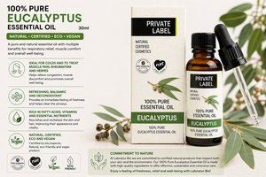 Huile essentielle d'eucalyptus en marque privée, 100% pure, 30 ml, OEM |   Huile de soulagement musculaire décongestionnante |   Végétalien Biologique Espagne UE - Product Image 2
