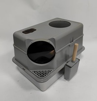 Bac à litière pour chat en acier inoxydable anti-odeurs, facile à nettoyer, pour usage domestique privé, accessoires pour bac à litière pour chat