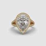 Bague solitaire en diamant taille goutte d'eau 3,00 carats, couleur F, clarté VS, diamant cultivé en laboratoire, en or 14 carats, cadeau d'anniversaire de mariage - Product Image 6