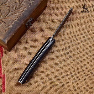 Maquinilla de afeitar de corte recto hecha a mano personalizada de acero de Damasco para afeitado en húmedo, cuchillos compatibles con OEM para barberos o salones - Product Image 6