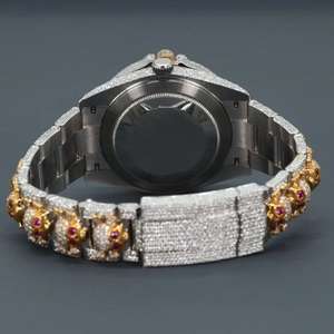 Reloj de Pulsera de Lujo para Hombre, Redondo, Completamente de Diamantes, Cuarzo, con Fecha, Estilo Hip Hop, Resistente al Agua, Analógico - Product Image 4