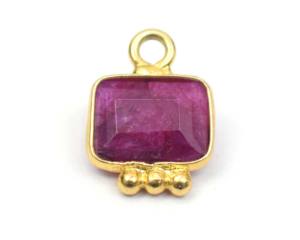 ทำด้วยมือ18K ทองทองเหลืองจี้ประกันตัวเดียวที่มีรูปทรงสี่เหลี่ยมผืนผ้าอัญมณีธรรมชาติของขวัญการออกแบบที่ทันสมัยสำหรับเธอ - Product Image 3