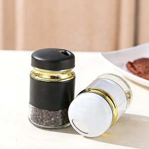 Nuovo Set di Barattoli <span class=keywords><strong>per</strong></span> Spezie da Cucina in Acciaio Inox e Vetro con Coperchio Girevole, Set di Saliera e Pepiera in Stile Rustico con Supporto - Product Image 6