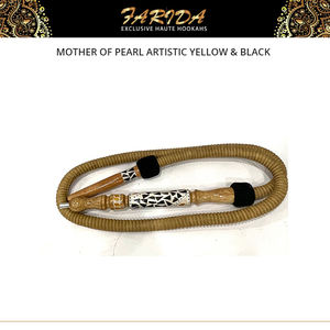 Chichas égyptiennes de luxe en acier inoxydable jaune et noir, plaquées or, avec nacre, très vendues - Product Image 3