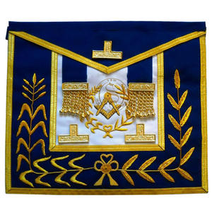 Tablier et collier brodés pour maîtres maçons respectueux des traditions artisanales |   Ensemble d'Étole et Tablier Personnalisé de Haute Qualité - Product Image 6