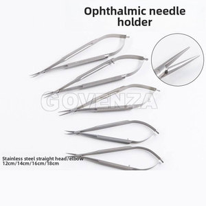 Portaagujas de Microcirugía Médica de Acero Inoxidable, Agarre Ergonómico Manual, Cabeza Recta y Curva, para Cirugía Estética - Product Image 3