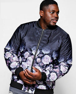 Veste universitaire en satin de laine 100% polyester de qualité supérieure Big Tall Black Rose Ombre Printed Bomber With Sublimation Technique - Product Image 1