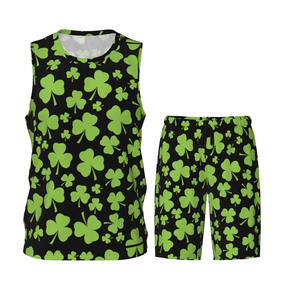 Été Hommes Casual Street Wear Basketball Uniform BSCI Polyester Sportswear New Design Quick Dry Printed Uniform - Product Image 1