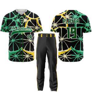 Uniformes de Béisbol y Sóftbol Sublimados Personalizados a Precio Razonable, Conjunto Transpirable de Secado Rápido, Tallas Grandes, Camisetas y Pantalones con Cuello en V - Product Image 6