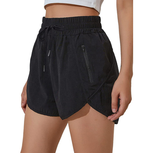 96% Nylon 4% Spandex Pantalones cortos de cintura alta para mujer True Fit Estilo deportivo con bolsillo oculto y forro transpirable - Product Image 6