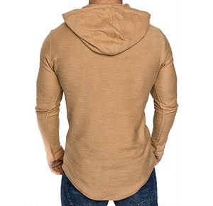 Fashion Solid Casual Sweatshirt for Men Fitness Slim Fit Streetwear Men <b>Plain</b> <b>Hoodie</b> With Customized Logo Long Sleeve <b>Hoodie</b> - Product Image 2