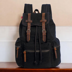 Leather Canvas Luxury Backpack Stylish Vintage Travel Hiking School Laptop Breathable <b>Lightweight</b> Large Capacity <b>Rucksack</b> - Product Image 2