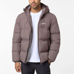 Custom Embroidered Men's Winter <b>Waterproof</b> Hooded Puffer <b>Jackets</b> with Stand Collar Front Logo - Product Image 2