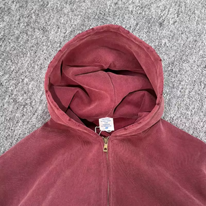 <b>Men's</b> Heavyweight Winter Full <b>Zip</b>-up <b>Hoodie</b> Sweater Vintage Washed Best Selling <b>Men</b> Hoodies - Product Image 5