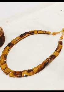 Collar Graduado Cuadrados Collar de babero de ojo de tigre natural, Collar egipcio de Cleopatra - Product Image 5