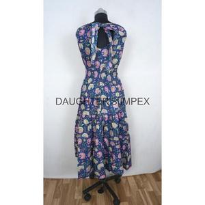 Nuevo Vestido de Verano sin Mangas de Algodón para Mujer Estilo Indio, Hecho a Mano con Lentejuelas, Encaje, Estampado Floral, Diseño de Leopardo Estampado a Mano - Product Image 2